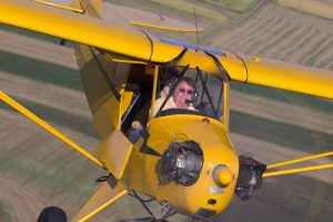 Piper Cub air to air with Steve and Sharon Krog, Hartford, WI