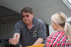 Taildraggers and flight instruction by Steve Krog of CubAir Flight at Hartford, WI airport. For instructor column in Sport Aviation. Erin Brueggen is student.